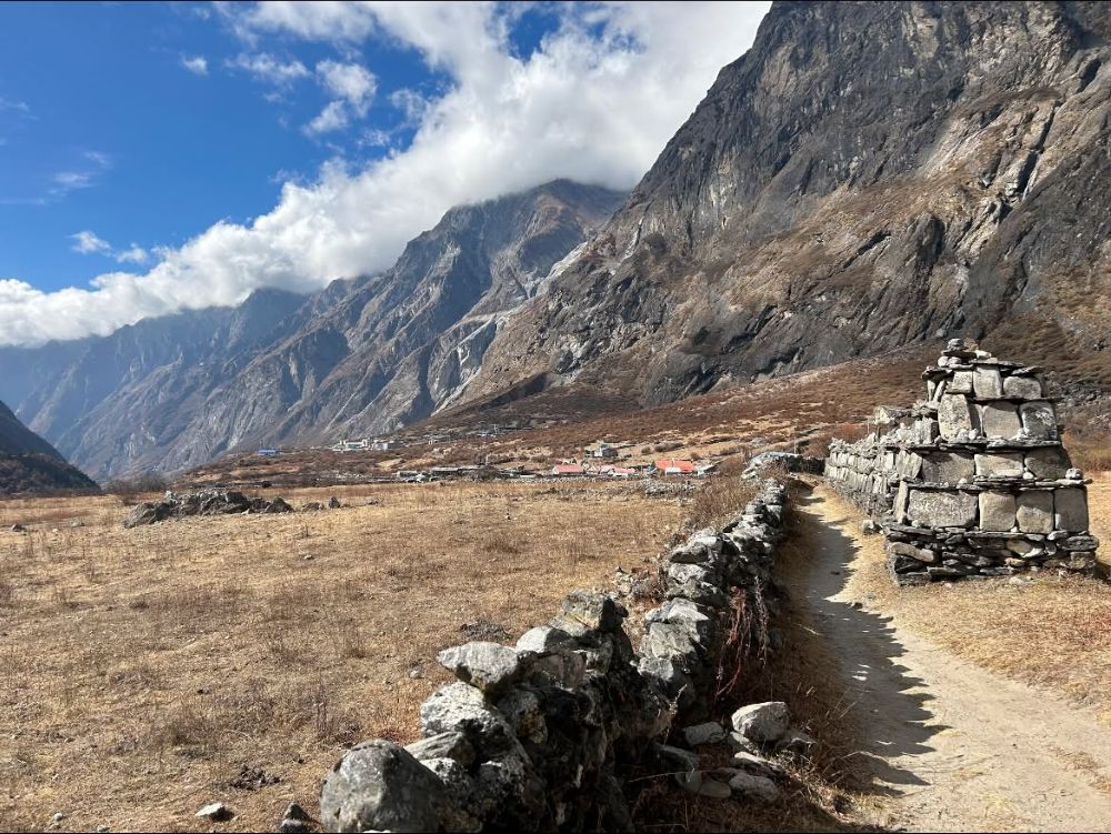 Kyanjin Gompa surrounded by the Langtang Himalayas