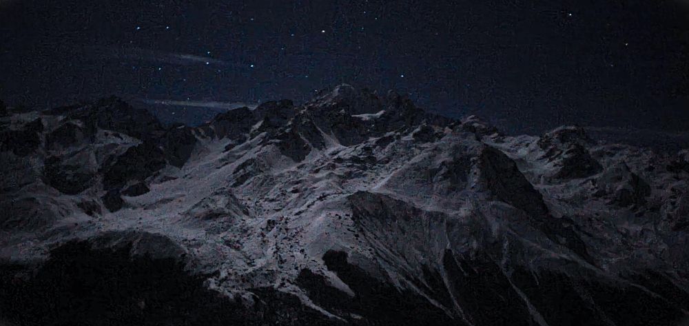 Evening mountain view during the Langtang Trek