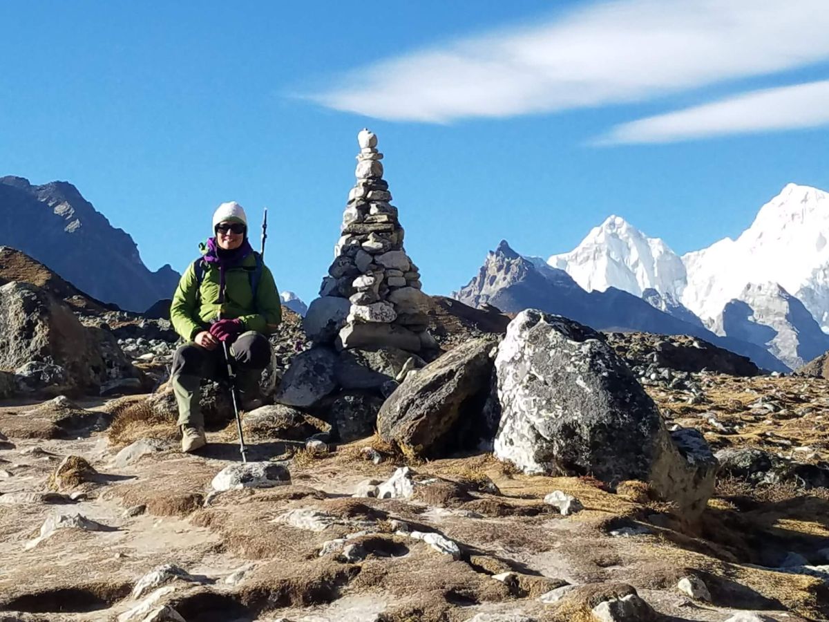 adventurers trekking towards Mount Everest Base Camp