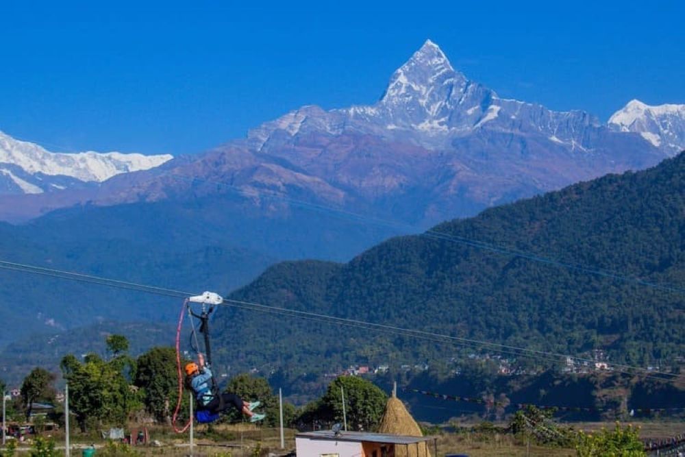 Thrilling zipline ride from Sarangkot in Pokhara