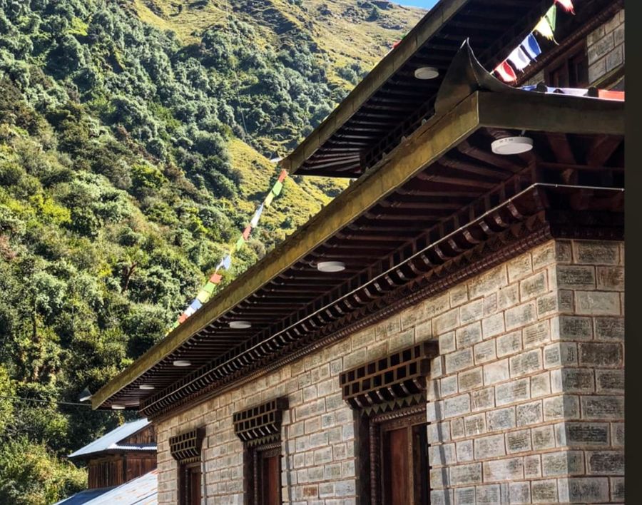 Monuments along the Khopra Ridge trek trail in the Annapurna region