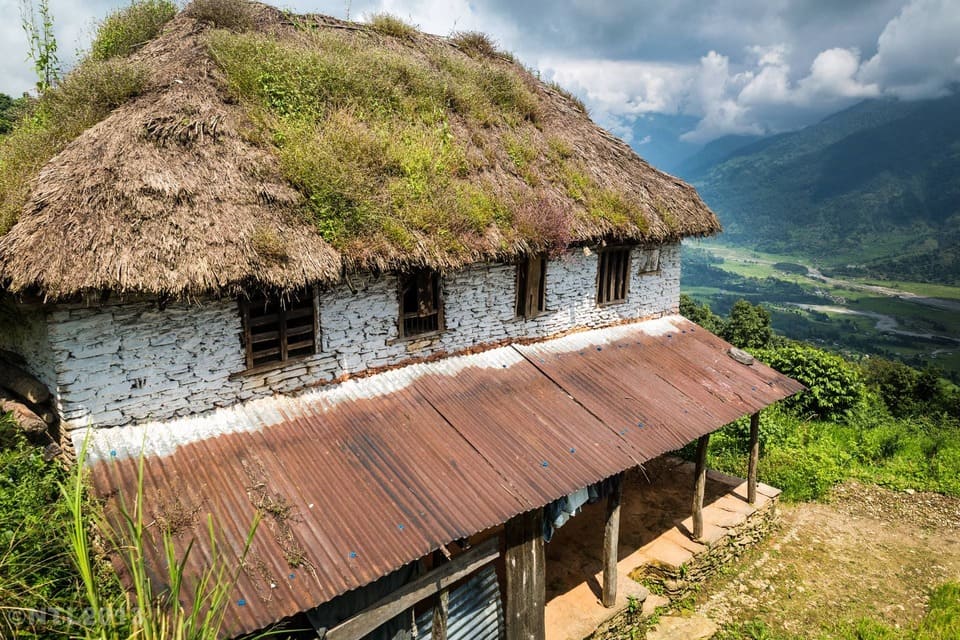 Gurung village of Ghandruk with Annapurna South in the background